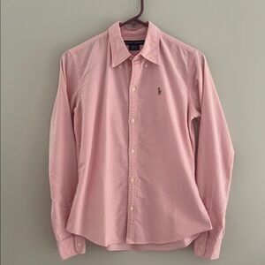 Ralph Lauren Women’s Slim-fit Oxford Pink Shirt